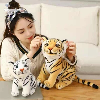 [San] 23-33 ซม.น่ารักเหมือนจริง Tiger ตุ๊กตาสัตว์เสือขาวของเล่นตุ๊กตา Real-life Wil POP