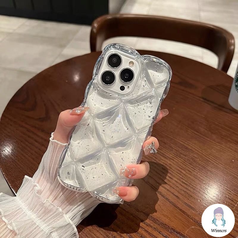 กลิตเตอร์เงินฟอยล์ใสตาข่ายเคสโทรศัพท์สําหรับ ไอโฟน 16 15 14 11 13 12 มือโปร สูงสุด 16 บวกฮาร์ดกันกระแทกป้องกันปกหลัง