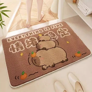 COD พรมนิ่ม Capybara 40*60CM ดูดซับน้ำได้ดี ลายน่ารักสุดๆ กันลื่น แบบแห้งเร็ว