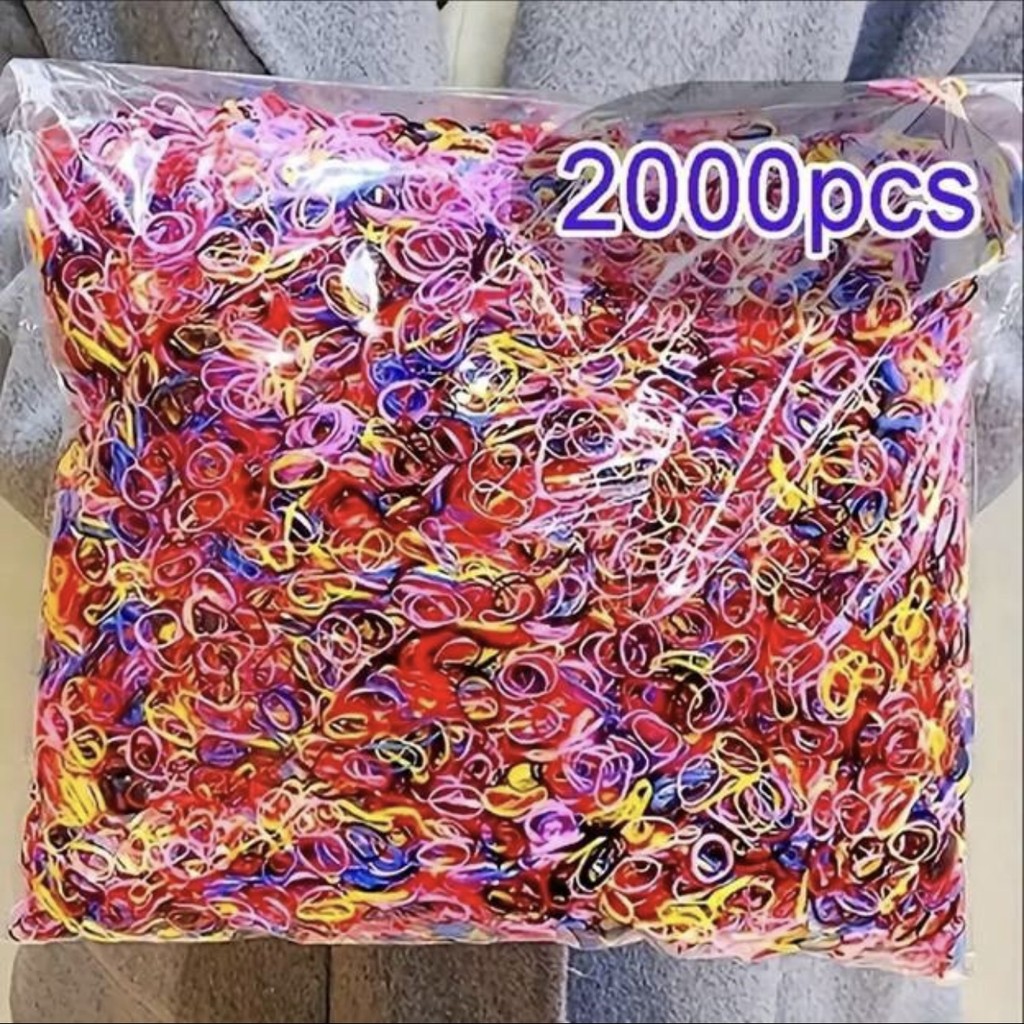 2000ชิ้น สาว มีสีสัน ทิ้งยางรัดยืดหยุ่นผูกผมคาดศีรษะเด็กผู้ถือผมหางม้าเด็กอุปกรณ์ผมสบายๆ