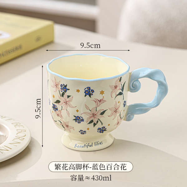 แก้วกาแฟ แก้วกาแฟดํา แก้วที่ดีพิเศษถ้วยดื่มในครัวเรือนน่ารักประณีตเซรามิกสํานักงานถ้วยกาแฟถ้วยน้ํามูลค่าสูง