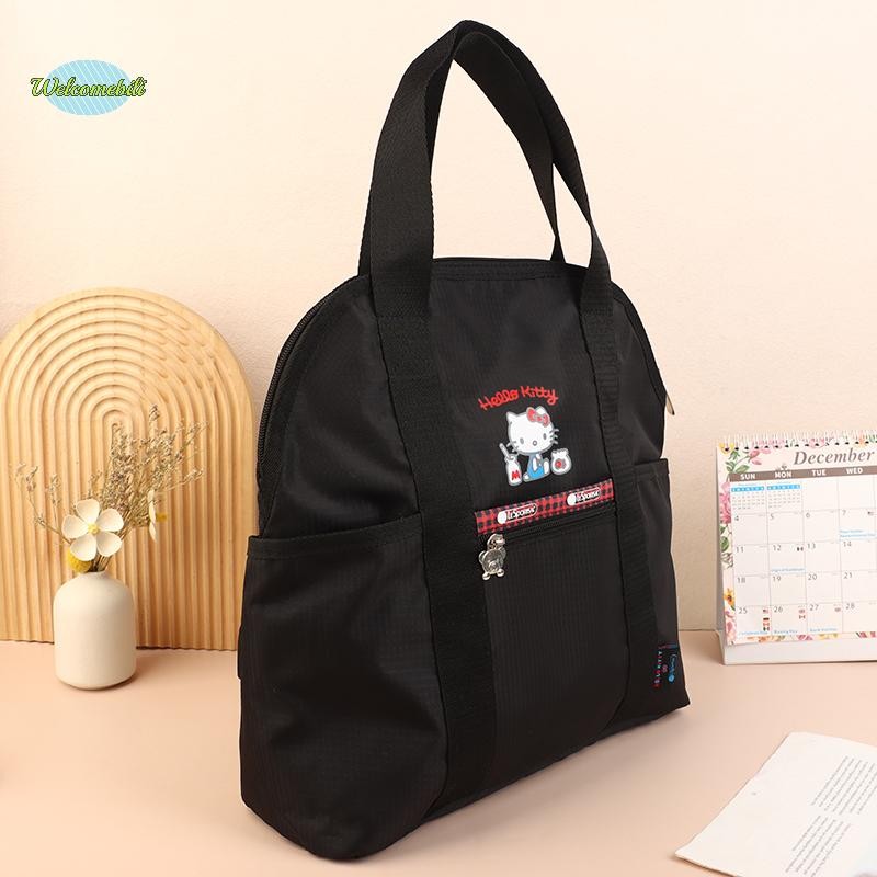 [ยินดีต้อนรับ] Kt Cat Multi-Functional Black Backpack การพิมพ์การ์ตูนสําหรับผู้หญิงกระเป๋าเป้สะพายหลังกระเป๋านักเรียนใหม่
