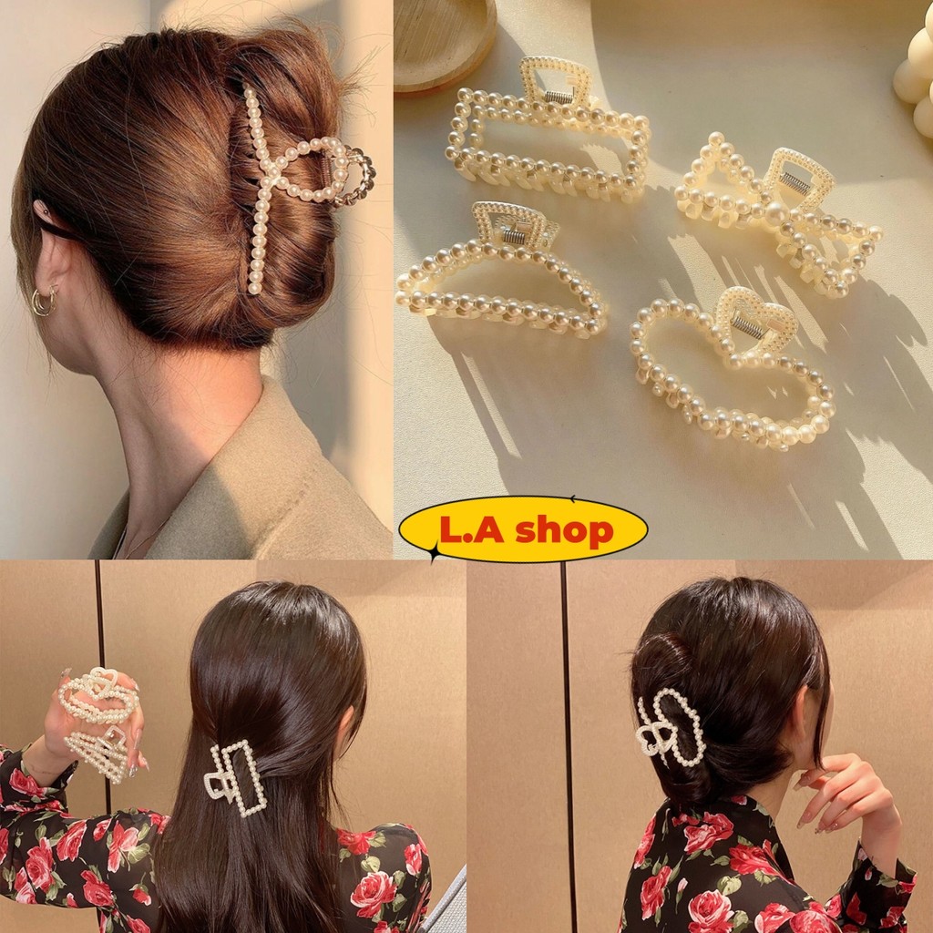 L.A Shop★สไตล์ใหม่★ ก็บติดผมประดับไข่มุกเทียมยืดกำลังดี เครื่องประดับผม กิบติดผมไช่มุก "VO-2"