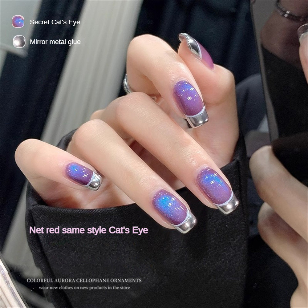 Annies กาวยาทาเล็บตาตาแมว 5 มล. น้ําแข็งใหม่ผ่านองุ่นลูกปัดแก้วสีม่วงยาทาเล็บเจลตาแมว