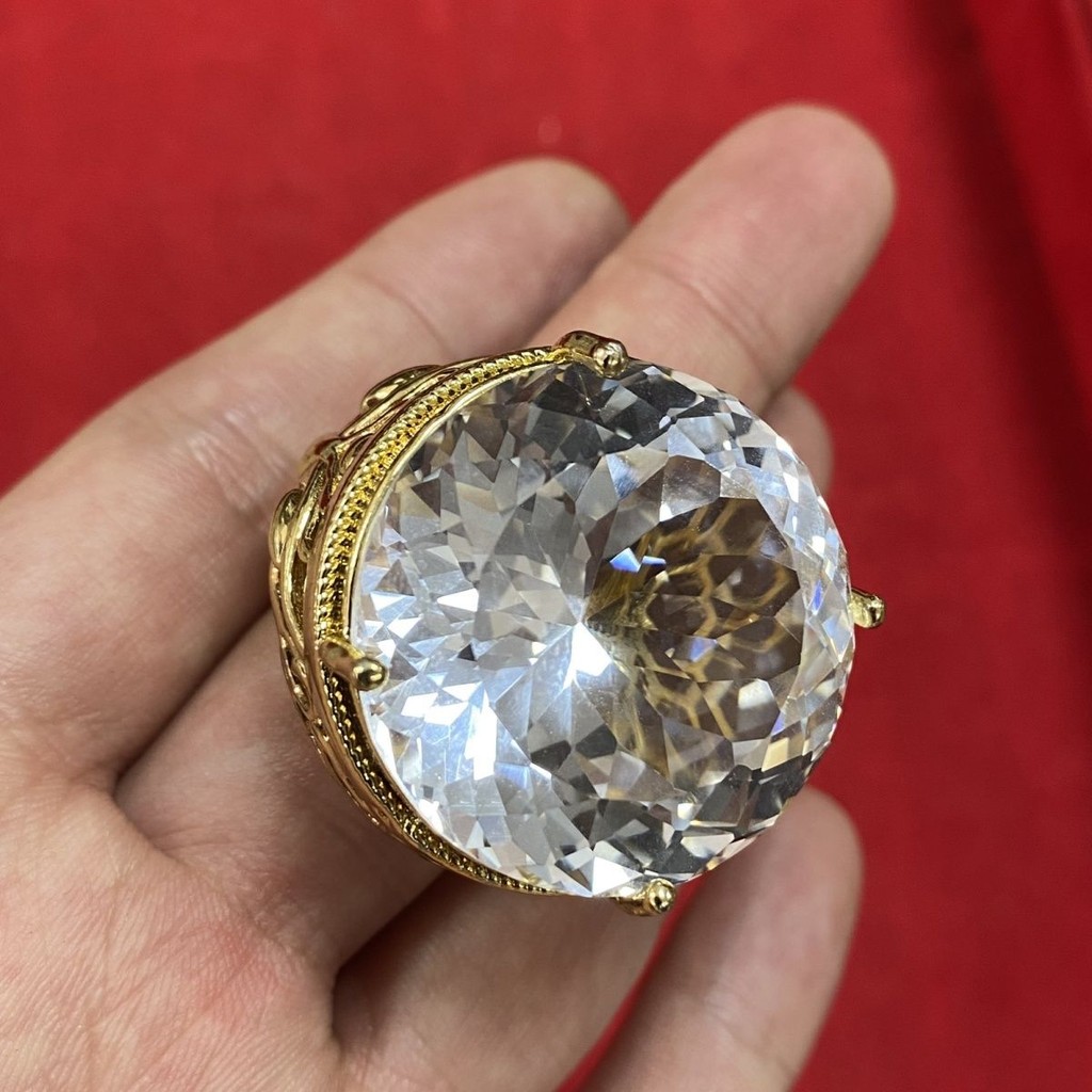 High-end Luxury วัสดุ Made in Qianlong ปี Super Domineering 30 มม.สีแหวนเพชรเพชรประแจนิ้วมือ Hollow High-End หรูหรา 3.8