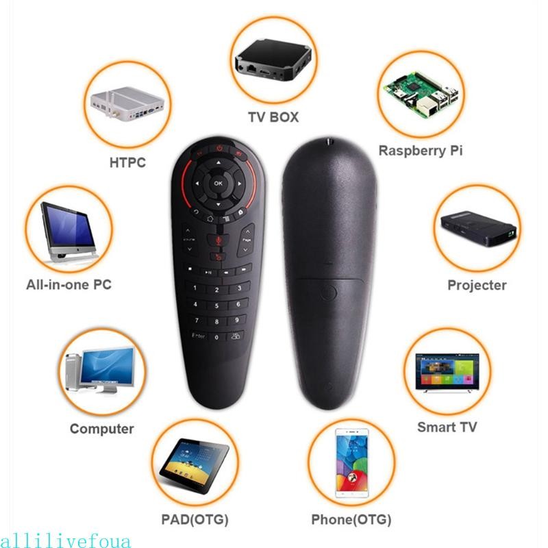 Allilivefoua 2 4G Voice Control Sensing Air Remote Mouse G30S รีโมทคอนโทรลสําหรับ Android TV กล่อง 6