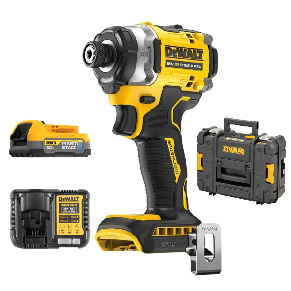 🔥ถูกสุด🔥DEWALT สว่านไขควง รุ่น DCF860E1T-B1 ชุดไขควงกระแทกไร้สาย ไร้แปรงถ่าน XR 20V Max พร้อมกล่อง T