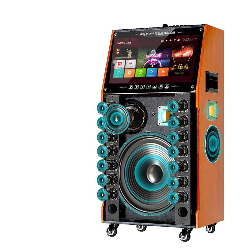 Chigo Home Outdoor Square Dance Speaker Set with Display Screen Mobile High Power Speaker Bluetooth 