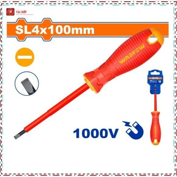 WADFOW - ไขควงแบนหุ้มฉนวนพลาสติก HOOK ขนาด SL3x75mm/ SL4x140mm/ SL5.5x125mm/SL6.5x150mm-W723SD73/WSD