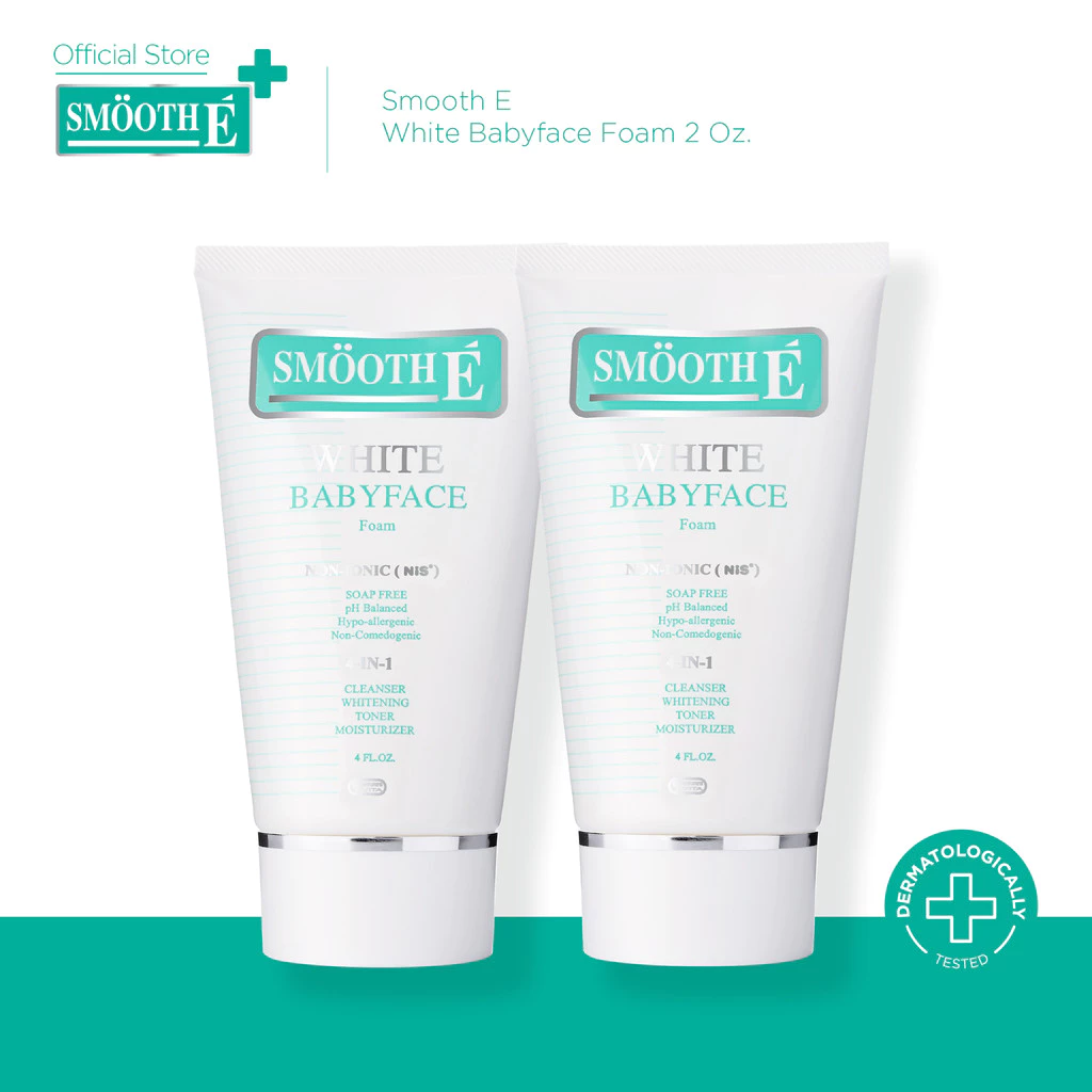 [แพ็ค 2] Smooth E White Babyface Foam 2 Oz. สมูทอี ไวท์ เบบี้เฟส โฟม pH5 Vit C&E ผิวกระจ่างใส สำหรับผิวหมอง