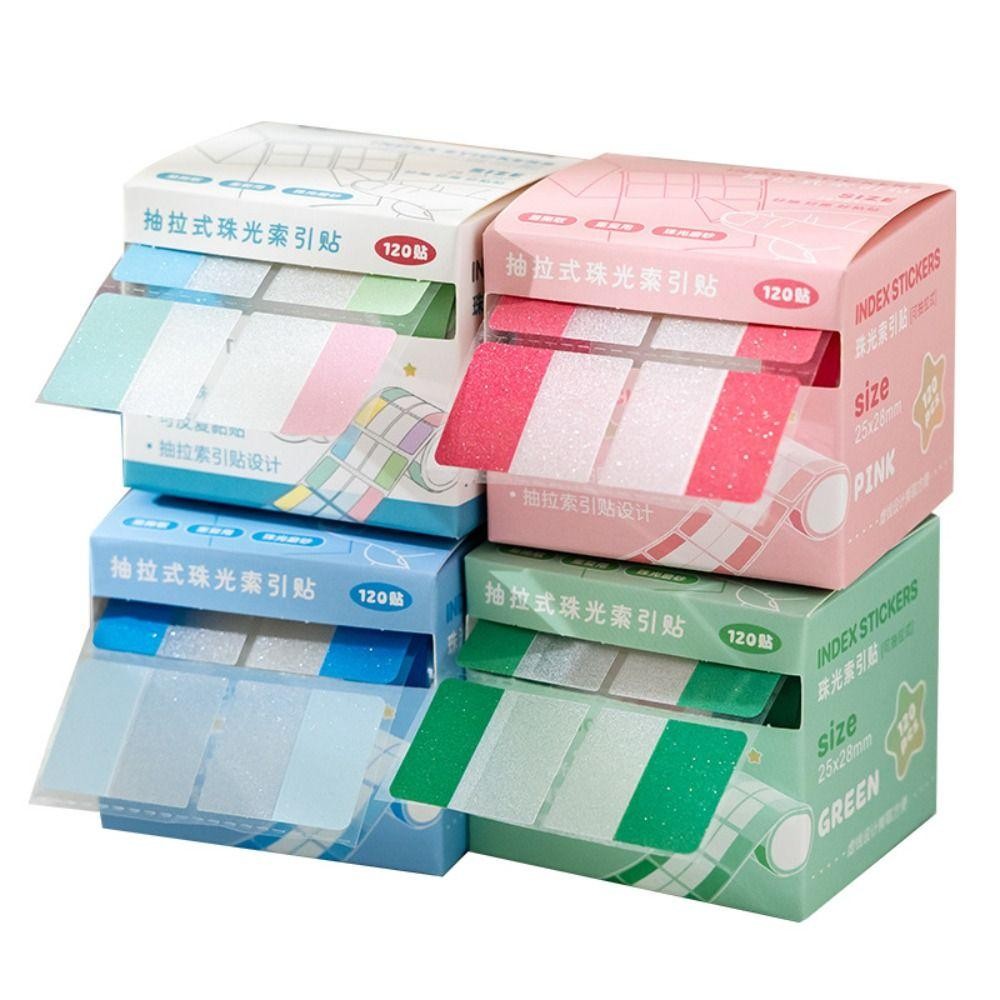LONTIME Pearlescent Sticky Tabs,โปร่งใส Pearl Aesthetic เครื่องเขียนสติกเกอร์ฉลากดึงออก,ที่มีประสิทธิภาพ Writable Blank Back Full กาว Sticky Notes สํานักงานโรงเรียน - รูปที่ 4
