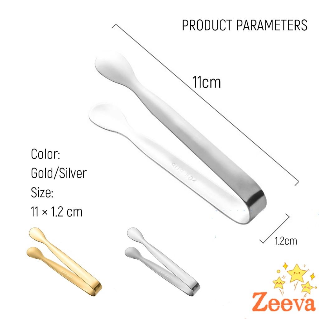 Zeeva【มีสินค้าในสต๊อก】 ที่คีบน้ําแข็ง สเตนเลส SizeMiNi คีบน้ําตาล ขนมหวาน ขนาดเล็กถนัดมือ  1ชิ้น พร้อมส่งในไทย Ice clip - รูปที่ 5