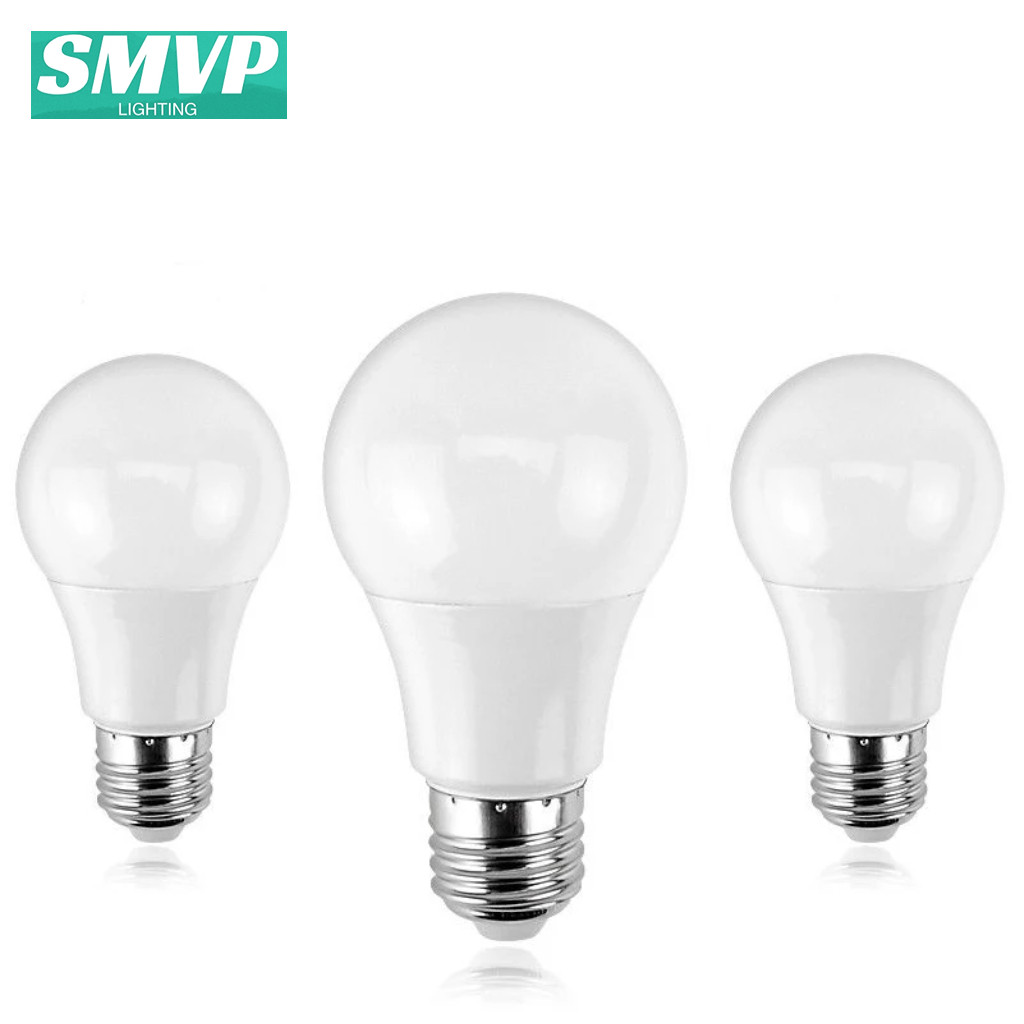 Smvp LED E27 หลอดไฟกลมประหยัดพลังงานหลอดไฟสว่างทนทานและราคาไม่แพง 220V แสงวอร์มไวท์ 3W5W7W9W12W15W18W