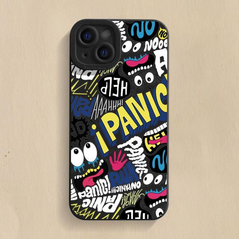 เคสโทรศัพท์ลายกราฟฟิตี้สุดเท่ ลายอิโมจิ สำหรับ iPhone XR/15PROMAX/16PLUS/8PLUS/12PRO/14PRO/13PROMAX/16PRO/XSMAX/11/15PLUS กันกระแทกและทนทาน - รูปที่ 4