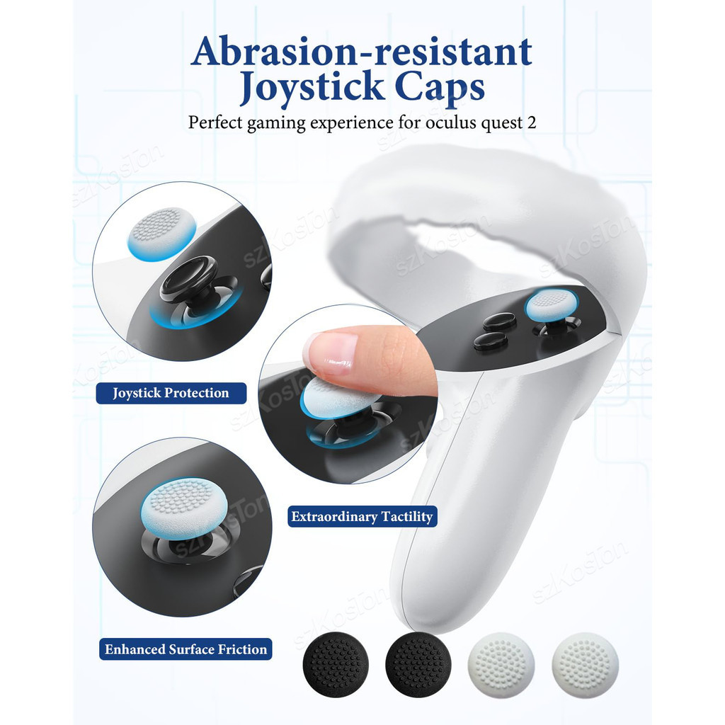 สายรัดศีรษะสําหรับชุดหูฟัง Oculus Quest 2, สายคล้องคอเดิมเข้ากันได้กับ Meta Quest 2 HeadStrap พร้อม 6 ชิ้น Controller Thumb Grip Caps, สําหรับ Oculus Quest 2 HeadStrap,Ori - รูปที่ 4