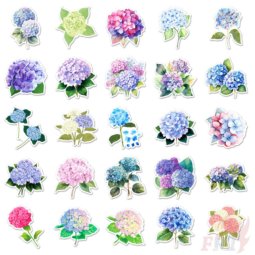 ❉ ไฮเดรนเยีย . สติ๊กเกอร์ศิลปะดอกไม้ ❉ 50 ชิ้น/เซ็ต DIY แฟชั่นสติ๊กเกอร์ Doodle กันน้ํา - รูปที่ 2
