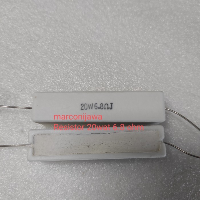 AS01 Resistor 20watt 6.8 ohm สีขาวเดิม