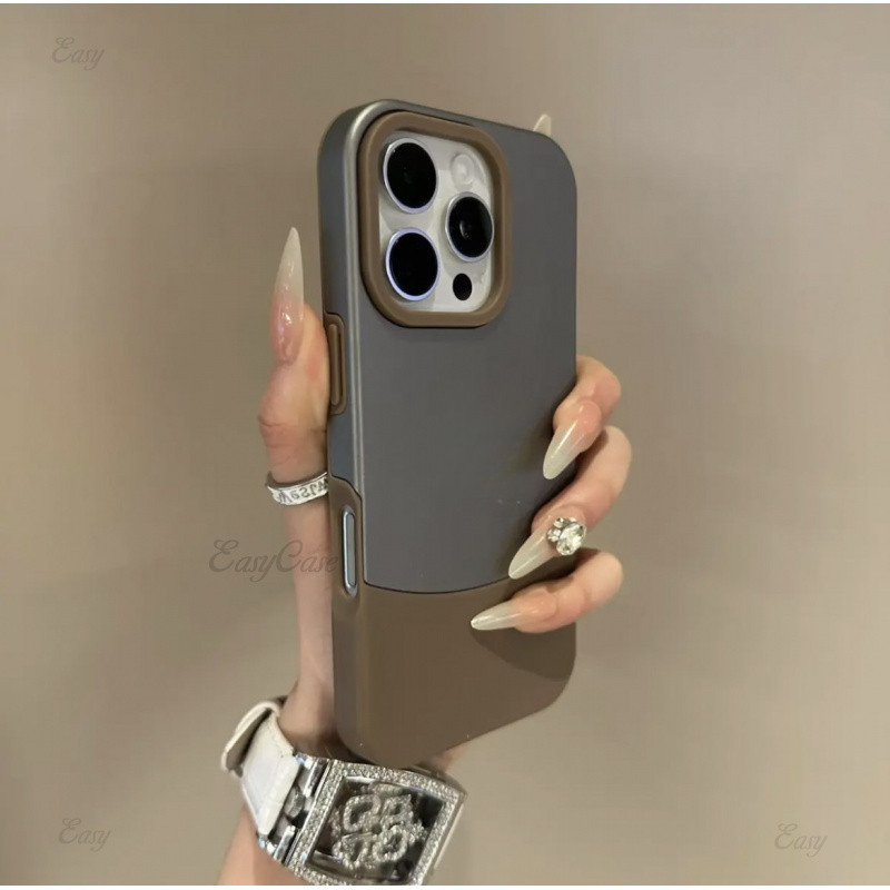 เคสโทรศัพท์แฟชั่นปิดกั้นสี Dopamine สําหรับ iPhone 16 15 14 13 Pro MAX ฝาหลังป้องกันการตกกระแทก