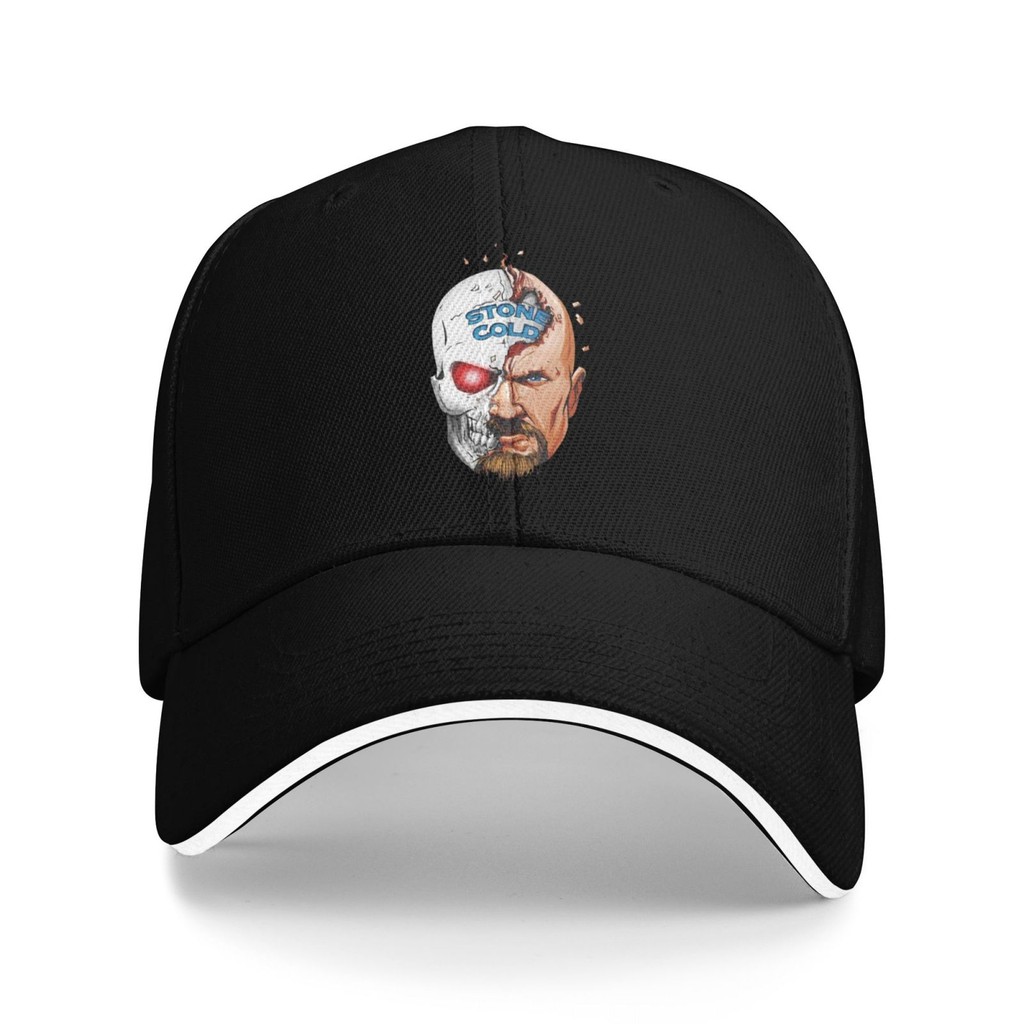 Stone Cold Steve Austin Half Skull ที่กําหนดเองแฟชั่นหมวกเบสบอลผ้าฝ้าย