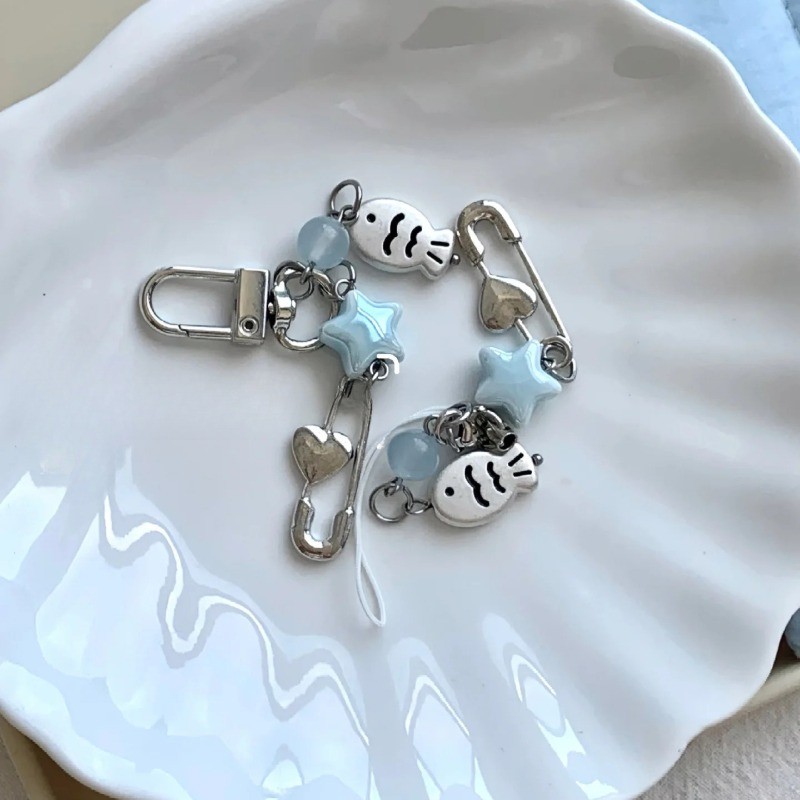 ฤดูร้อนปลาขนาดเล็ก Star Charm พวงกุญแจโทรศัพท์ Lanyard พวงกุญแจกระเป๋าจี้อุปกรณ์เสริมความงาม Y2k เครื่องประดับ - รูปที่ 5