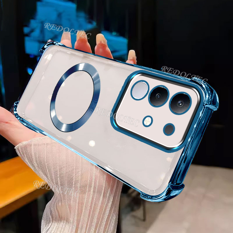 เคส VIVO Y29 4G แม่เหล็กกันกระแทกโปร่งใสพร้อมแหวนแม่เหล็ก 2025 ดีไซน์ใหม่ปลอกใส VIVO Y29 Y 29 4G ฝาค