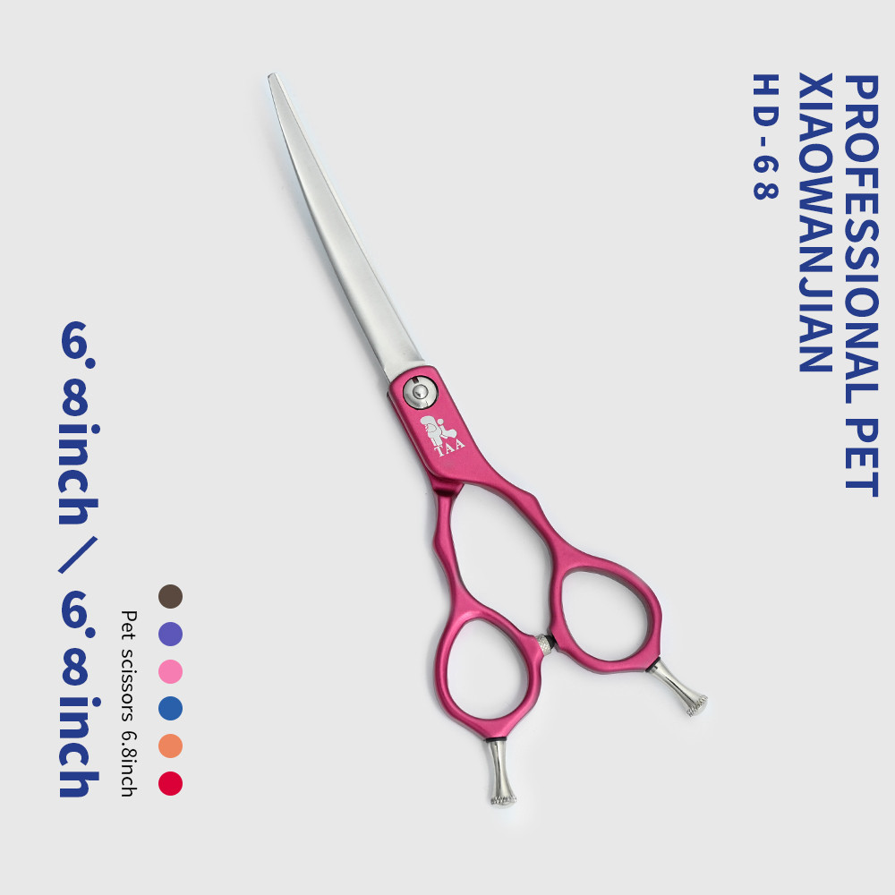 Taa กรรไกรสุนัข Professional Pet Grooming กรรไกร 6.8 นิ้วกรรไกรโค้งสําหรับสุนัขแมว Grooming Shears U