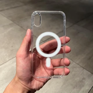 เหมาะสําหรับ iPhone XR X XS Max 11 12 13 14 15 16 Pro Max 7 8 Plus 13Mini 12mini 16E คลาสสิกโปร่งใสแม่เหล็กเคสโทรศัพท์