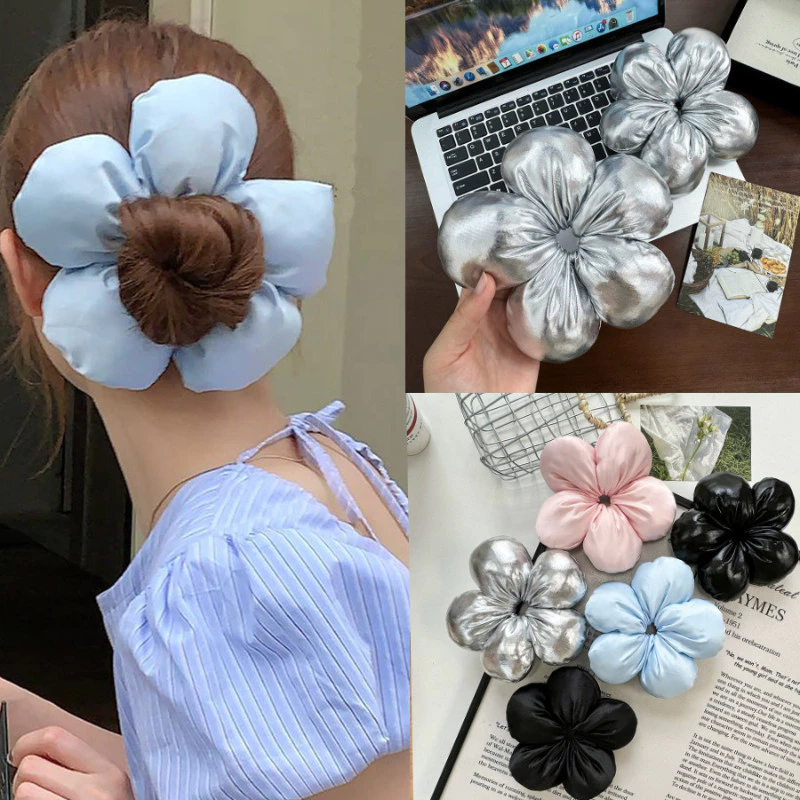 ที่รัดผม Hair Ties ฟองน้ำดอกไม้ เชือกผูกผมดอกไม้ใหญ่ ยางรัดผมหางม้า เกาหลี Ins เครื่องประดับผม