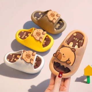 Capybara รองเท้าแตะ น่ารัก, PVC กันลื่นการ์ตูนสัตว์รองเท้าแตะ,หนาหมุนได้นุ่มเด็กรองเท้าแตะ🍓