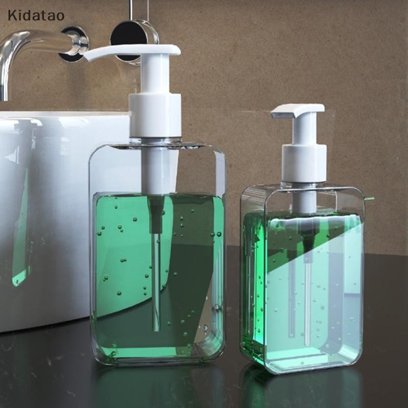Kidatao เครื่องจ่ายสบู่สี่เหลี่ยมโปร่งใส, ขวดโลชั่นเคาน์เตอร์พร้อมปั๊มห้องน้ําโลชั่นตู้ทําสบู่เหลวรีฟิล Emp ใหม่