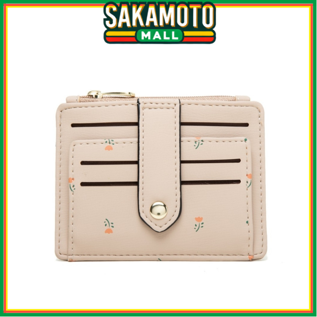 PRETTYZYS ORIGINAL Womens CARD HOLDER ZIPPER WALLET BRONVILLE CREAM LEATHER WA755P3 KOREAN SMALL ATM