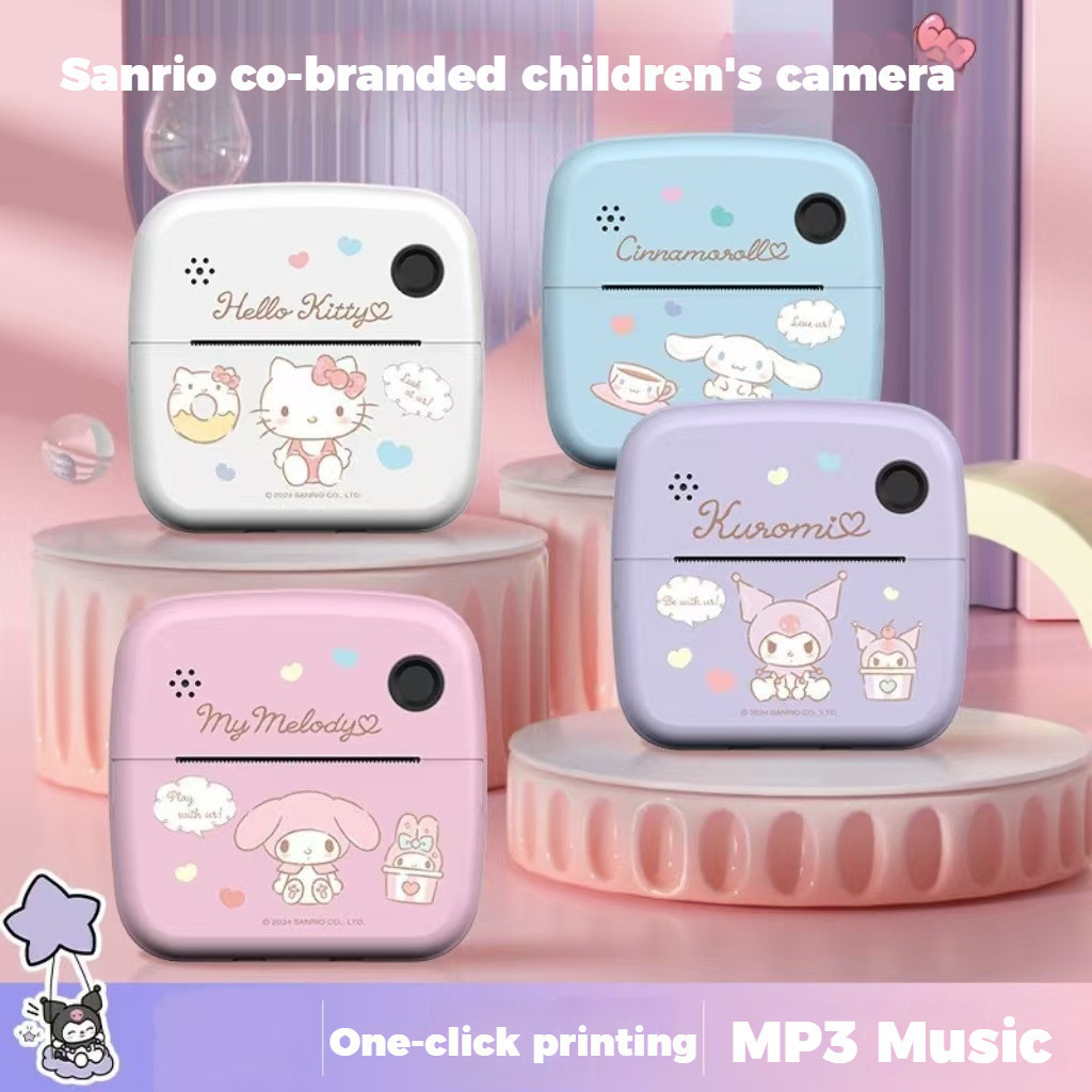 ใหม่ Sanrio Childrens Camera Printable Photo Camera Kuromi Kids Printing Camera ของขวัญวันเกิด