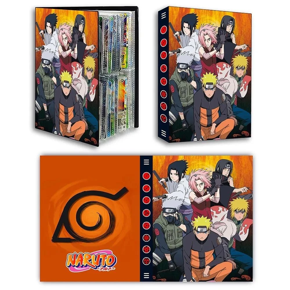 Naruto การ์ดอัลบั้ม 240 ชิ้นการ์ดหนังสือแผนที่ตัวอักษรผู้ถือ Binder Uzumaki Naruto Anime Card Protector โน้ตบุ๊ค