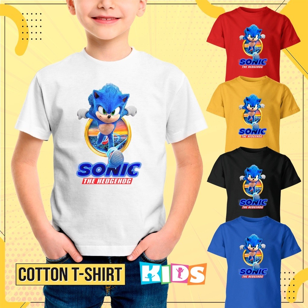 Sonic the Hedgehog Cartoon Unisex Tshirt Fashion Game Budak Kids Boy T-shirt Short Sleeve เสื้อยืดเด็กพิมพ์ลาย