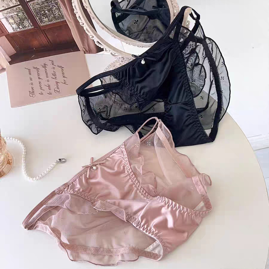 กางเกงชั้นใน ผ้าฝ้ายโปร่งแสง เอวยางยืด ระบายอากาศ แห้งเร็ว ไร้รอยต่อ ดูดซับความชื้น ขนาดใหญ่ เซ็กซี่ สําหรับผู้หญิง