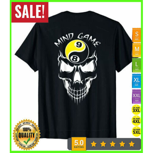 เสื้อสระว่ายน้ําบิลเลียด 8 Ball 9 Ball Skull On Back T Shirt