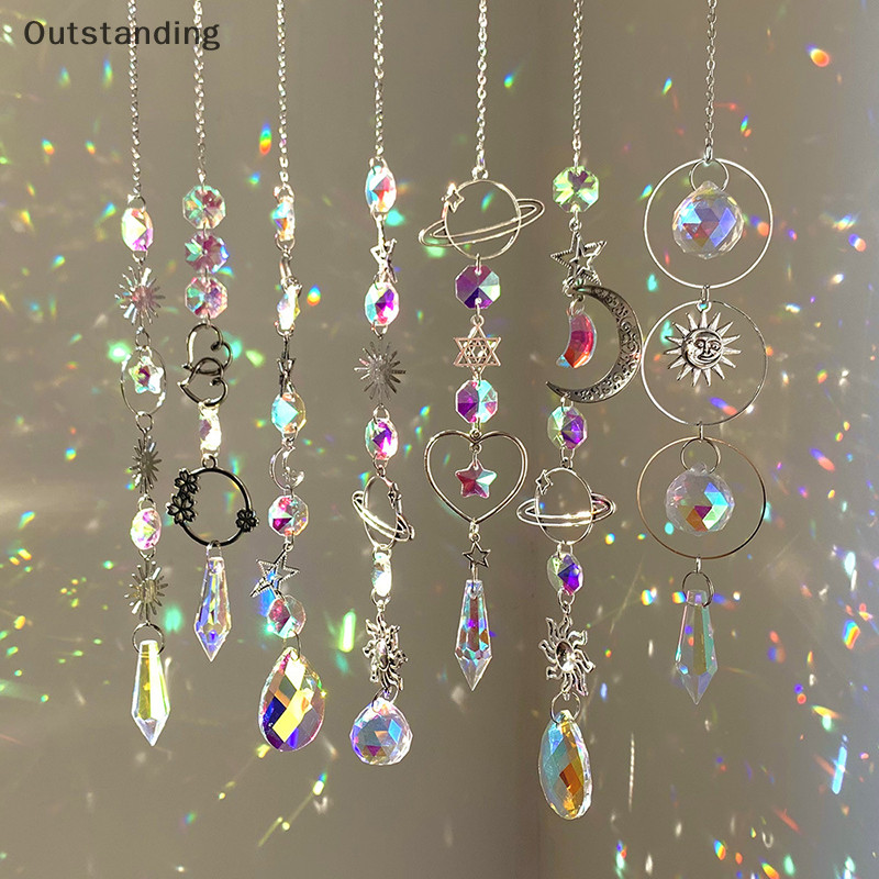จี้คริสตัลที่โดดเด่น Garden Suncatcher Wind Chimes Rain Prism คริสตัลสําหรับตกแต่งหน้าต่างใหม่