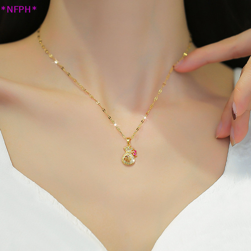 Nfph> สร้อยคอ จี้น้ําเต้านําโชค สไตล์ประจําชาติ ออกแบบดี ระดับไฮเอนด์