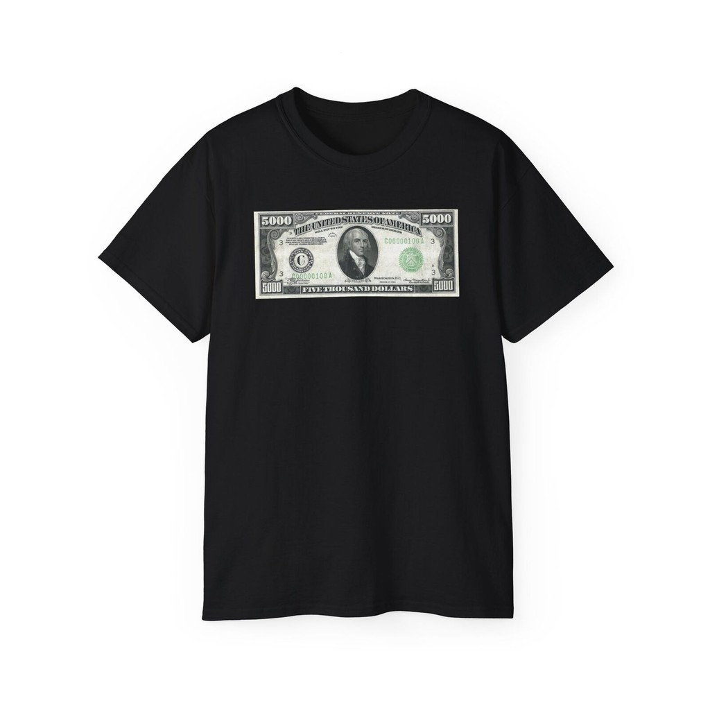 Us 5000 Dollar Bill American Money Cool Ultra Cotton