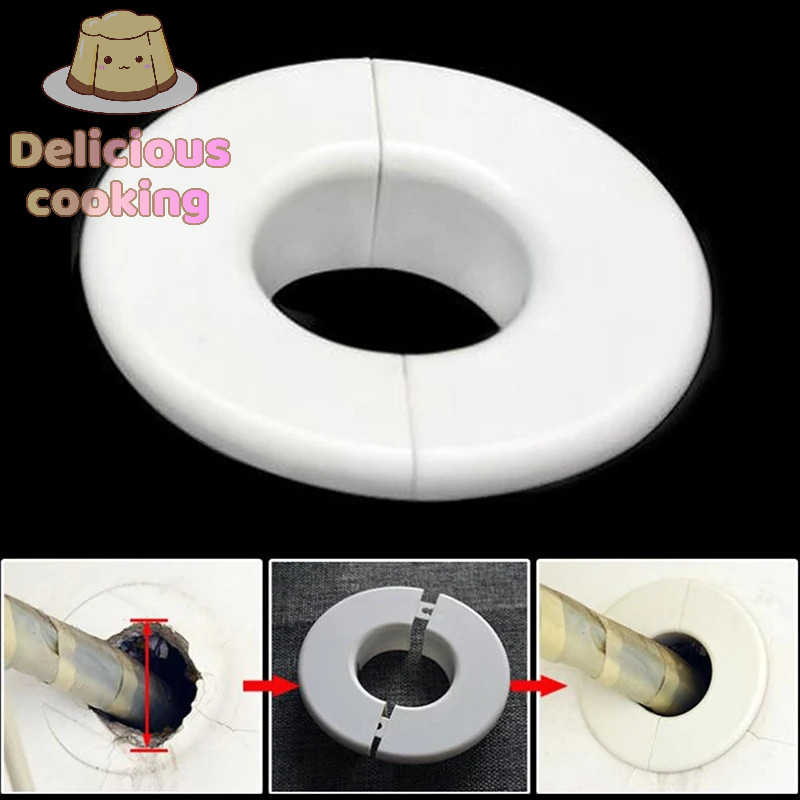 [ทําอาหารแสนอร่อย] ฝาครอบรูเครื่องปรับอากาศ ABS Round Wall Reserved Hole ตกแต่งใหม่ [ใหม่]