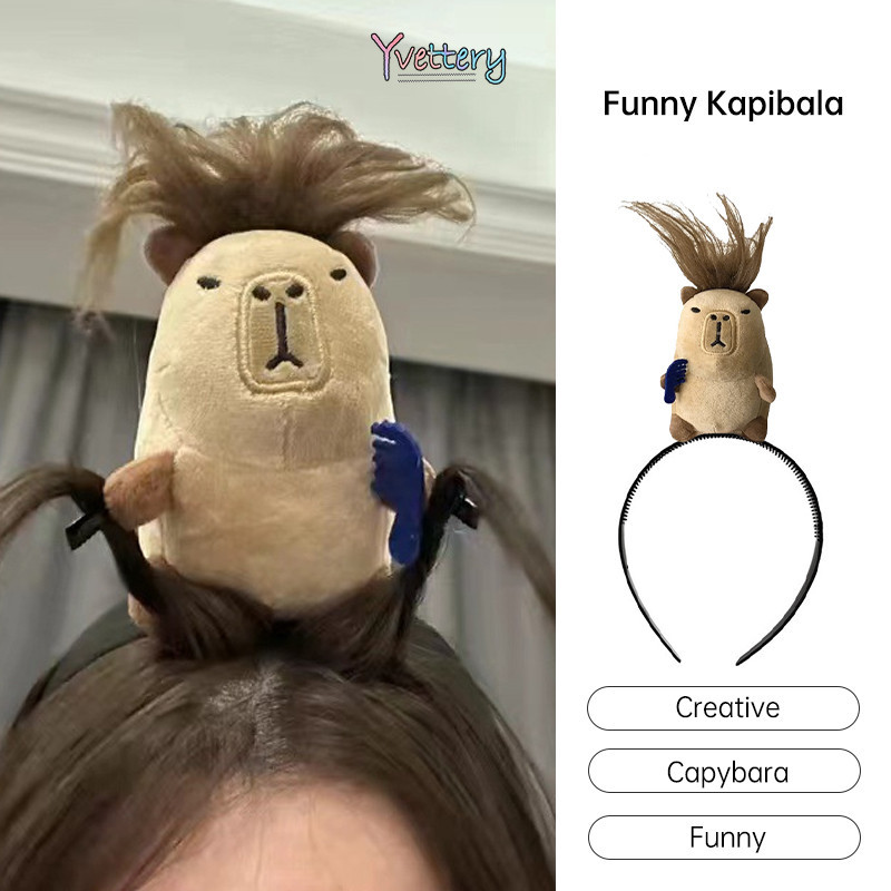 ร้านค้าไทย🌸สเตอริโอปลาปักเป้าคาดศีรษะตลก Plush คาดศีรษะน่ารัก-yvettery.th