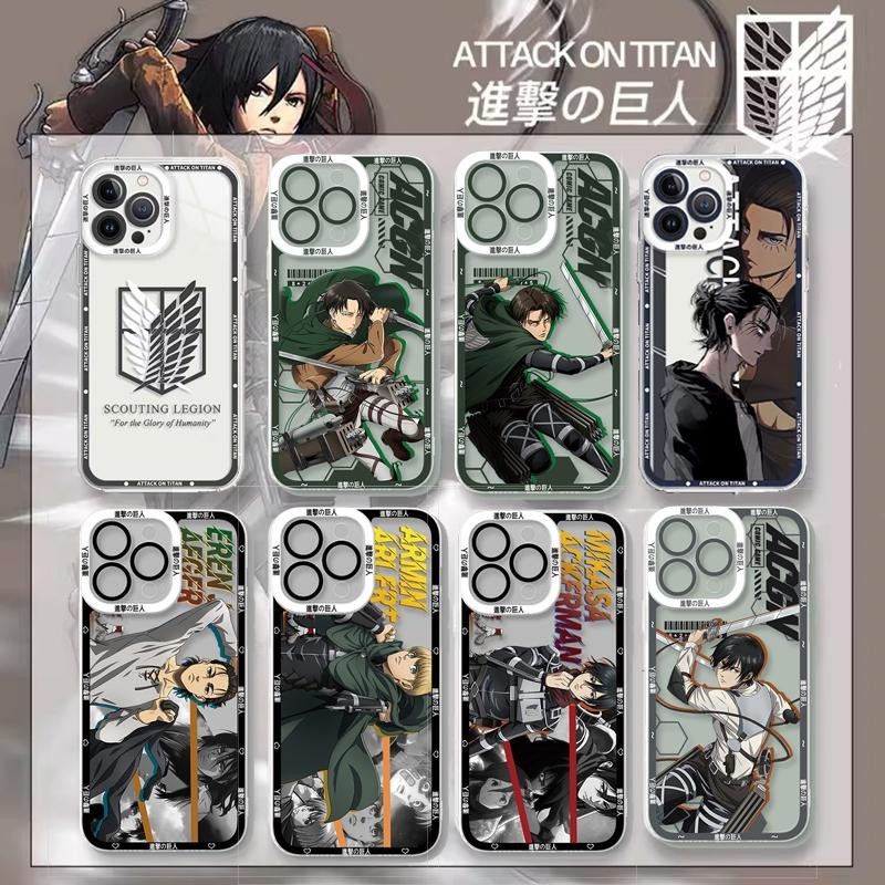 เคสโทรศัพท์สําหรับ iphone 15 Pro Max 11 14 13 12 7 8 Plus ปลอก Mikasa Ackerman Eren Levi อะนิเมะโจมตีบน Titan ซิลิโคน Cool กรณีการ์ตูนเต็มรูปแบบพิมพ์