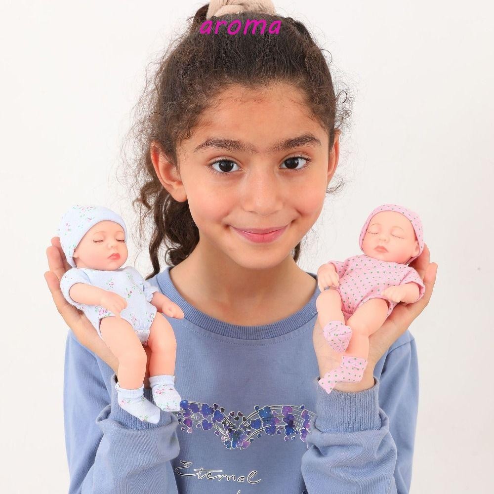 Aroma ตุ๊กตาไวนิล Bebe ซิลิโคน สัมผัสนุ่ม ขนาดเล็ก ตุ๊กตาเด็กแรกเกิด ของเล่นตุ๊กตาเด็กแรกเกิด ไวนิล กันน้ํา ซิลิโคน ตุ๊กตาเด็กแรกเกิด ของเล่นเด็ก