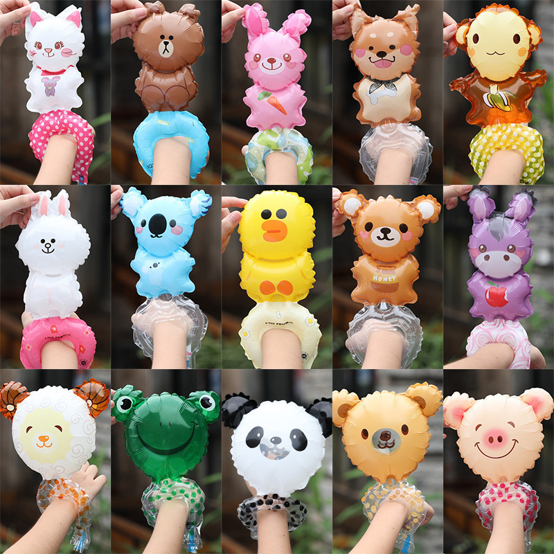 10ชิ้นการ์ตูนมือสวมใส่ข้อมือ ไดโน ลูกโป่ง