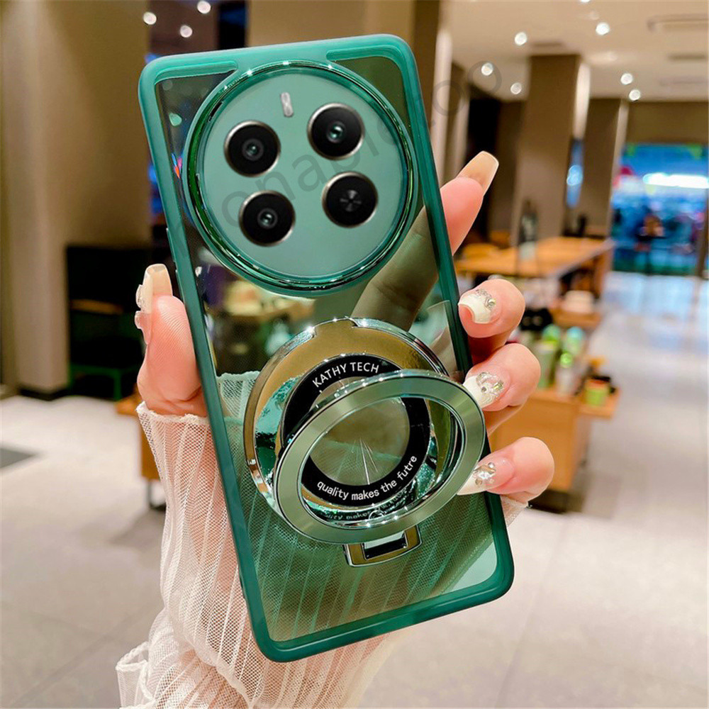 ปลอกสําหรับrealme 12 13 pro + 13proplus 12proplus 12X 12 + Realme13pro + Realme12pro + ที่วางแหวนวงเล็บเคสโทรศัพท์ซิลิโคนใสนุ่มTPUขอบกันกระแทกปกหลัง