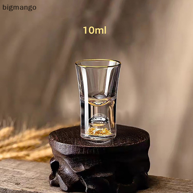 [bigmango] แก้วคริสตัล วอดก้า โชจู บาร์ เหล้า ก้นคู่ ฟอยล์สีทอง แก้วชา ของขวัญระดับไฮเอนด์ เหล้าแข็ง ใหม่ พร้อมส่ง