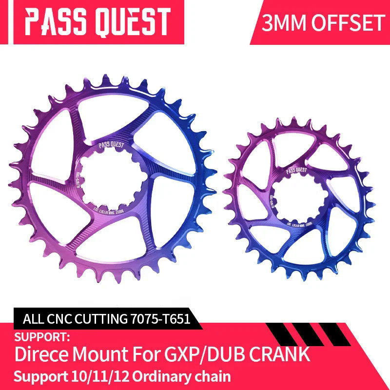 Pass Quest GXP/DUB 3 มม..Chain Ring และ Sprocket สำหรับ SRAM NX/GX/XX1 Eagle ความเร็ว 10/11/12