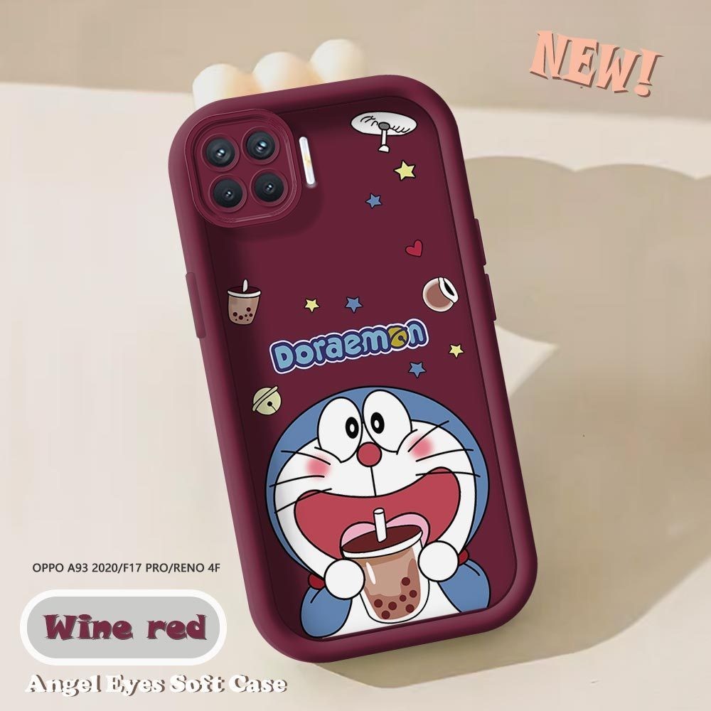 เคสโทรศัพท์ซิลิโคน TPU แบบนิ่ม ลายการ์ตูนโดราเอมอน กันกระแทก ป้องกันเลนส์กล้อง สําหรับ OPPO A93 A73 A53 2020 4G A72 5G Reno 4F