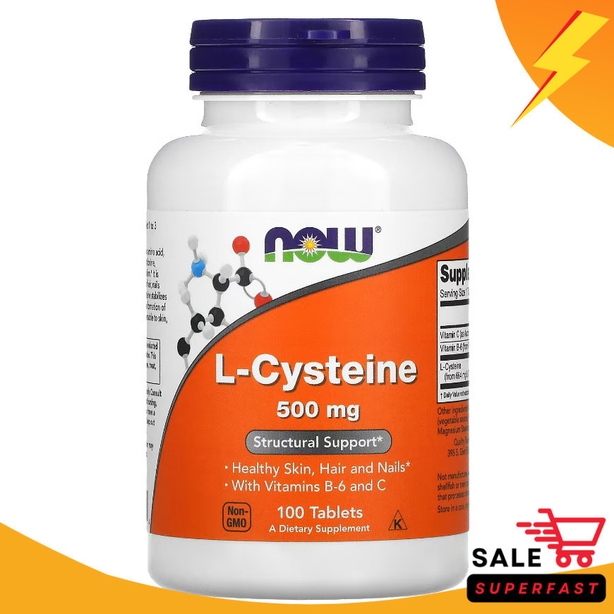 ส่งไว! ลอตใหม่! หมด.10/2028, NOW Foods, L-Cysteine, 500 mg, 100 เม็ด