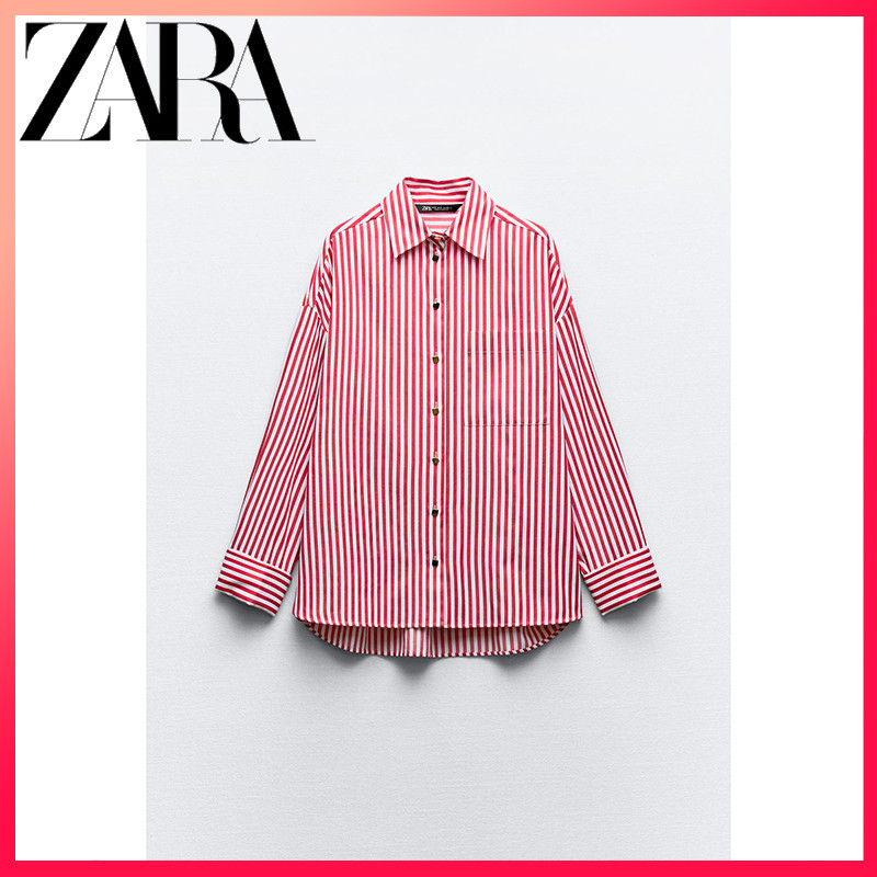 Zara 24 ผลิตภัณฑ ์ ฤดูร ้ อนใหม ่ ของผู ้ หญิงเสื ้ อโอเวอร ์ ไซส ์ ลาย